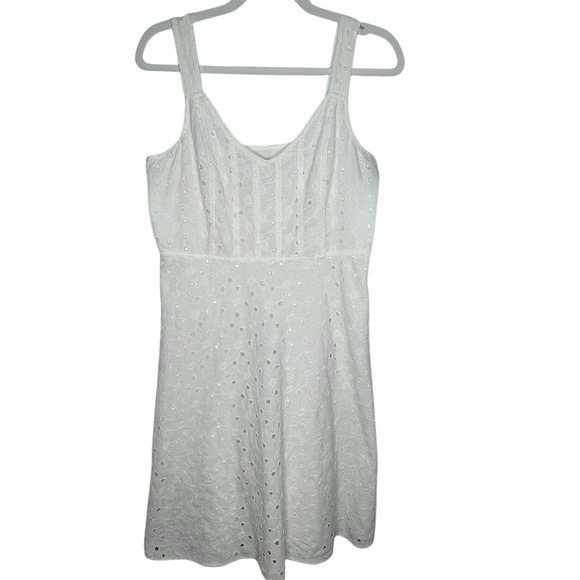 VTG Emma James White Eyelet Sleeveless  Sundress Sz 12 VTG ( 10) - Picture 1 of 14